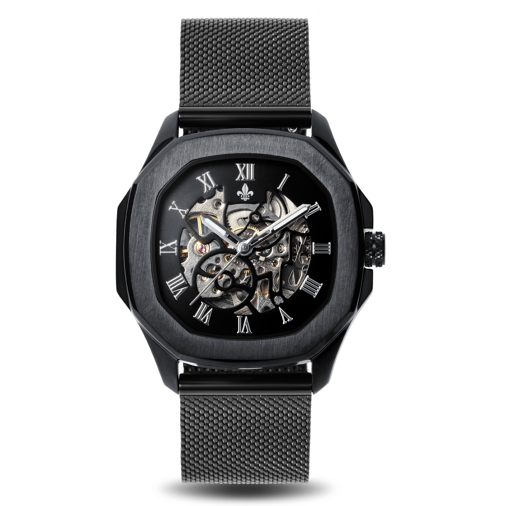 The Avalon Black + Black Mesh Strap
