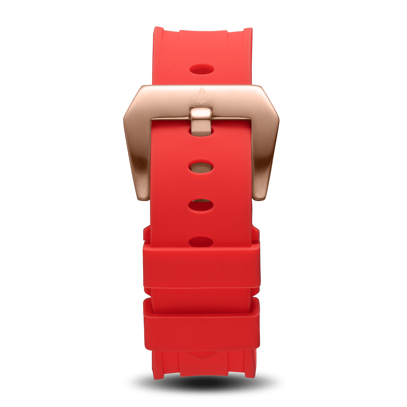 Red Silicone Strap With Rose Gold Buckle