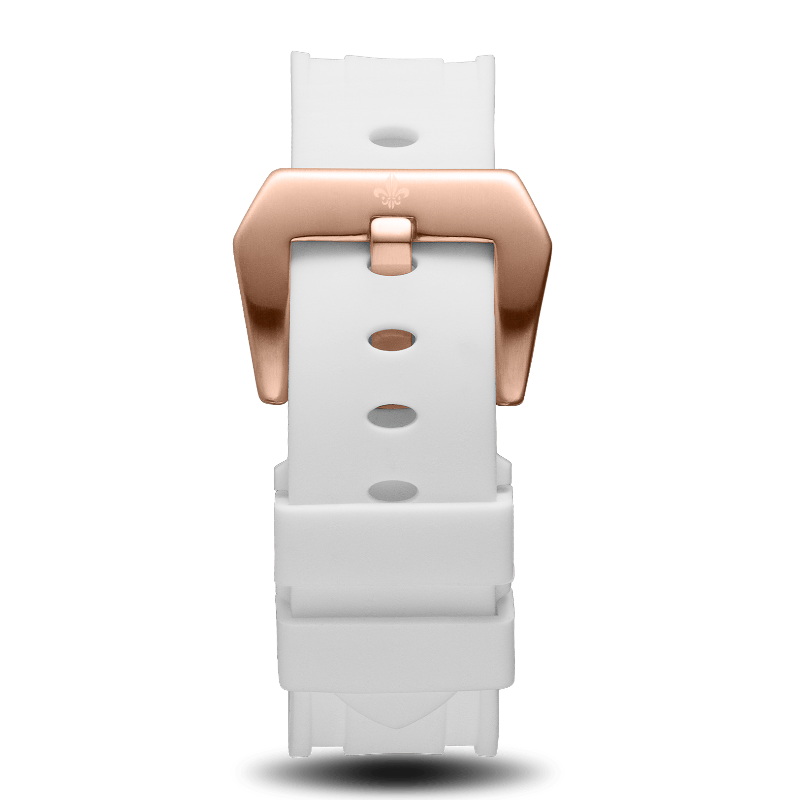 White Silicone Strap With Rose Gold Buckle